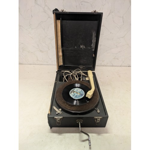 181 - a gramophone in case with Bakelite tonearm