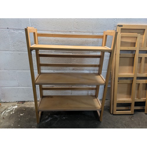 148 - a pair of folding collapsible bookcases - approx 72x30x94cm - stackable