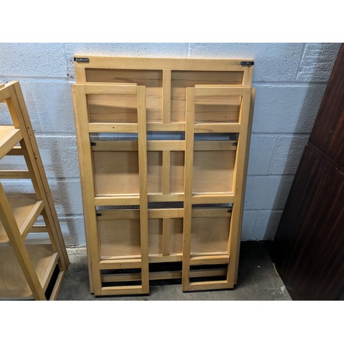 148 - a pair of folding collapsible bookcases - approx 72x30x94cm - stackable