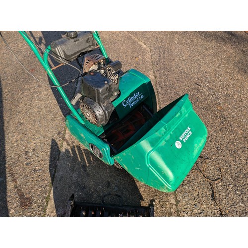 58 - Suffolk punch petrol mower with scarifier attachment