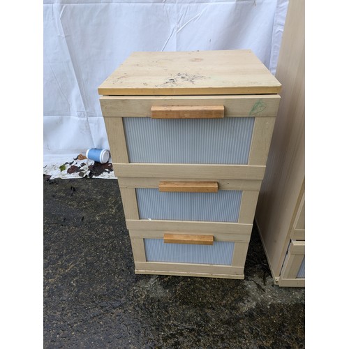 119 - a pair of light wood ikea drawer units