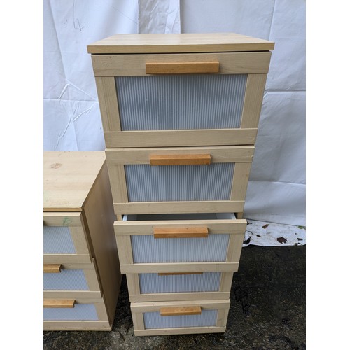 119 - a pair of light wood ikea drawer units