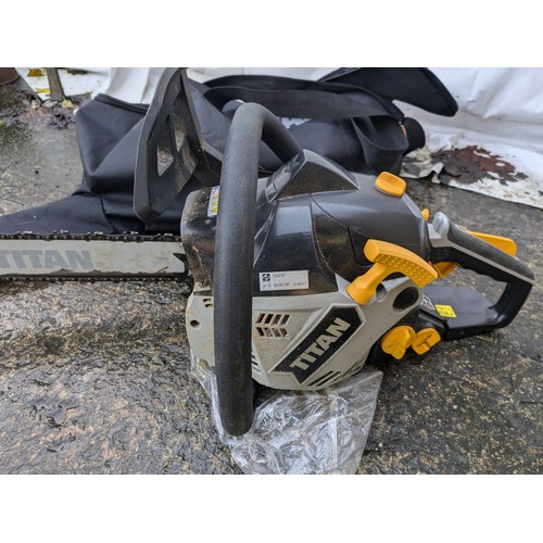 12 - titan model ttl759chn petrol chainsaw in protective bag