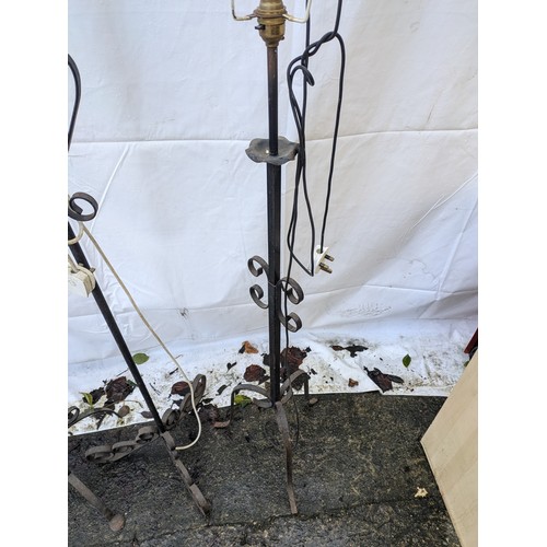 122 - a selection of 3 wrought iron lamps