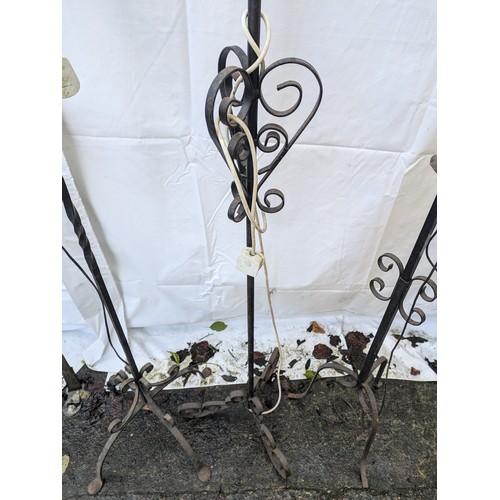 122 - a selection of 3 wrought iron lamps