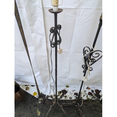 122 - a selection of 3 wrought iron lamps