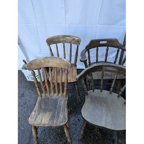 105 - a selection of pub/restaurant chairs Including Captain's Chairs