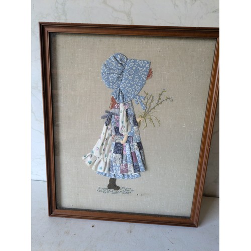 536 - 1970s holly hobbie needlepoint picture