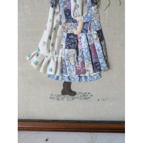 536 - 1970s holly hobbie needlepoint picture