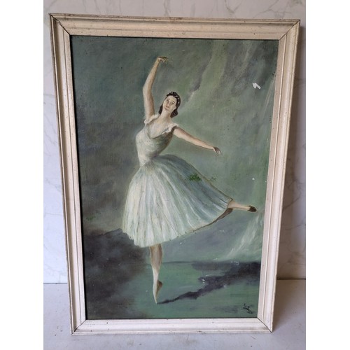 549 - An Oil On Board Painting of a Ballerina - Signed Yia Smith