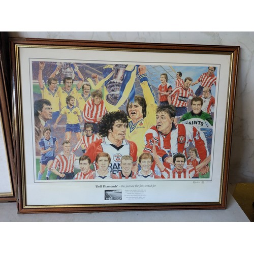 496 - a pair of Southampton framed pictures including a John saunders 'dell diamonds' limited edition prin... 