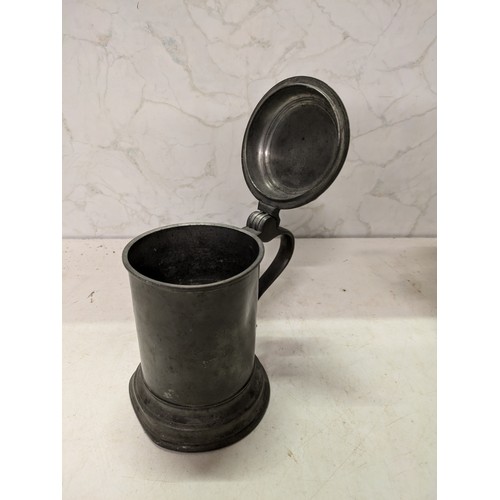 227 - A Rare Altiprobe 18th Century Pewter Lidded Tankard