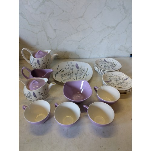 493 - a whispering grass crockery set including plates and jugs