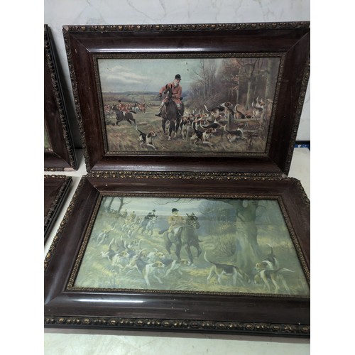 407 - a selection of hunting prints in frames