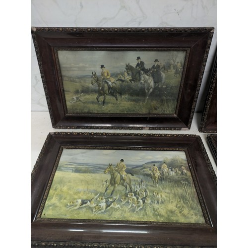 407 - a selection of hunting prints in frames