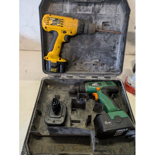 348 - a selection of various cordless hammer drills including DeWalt and Makita