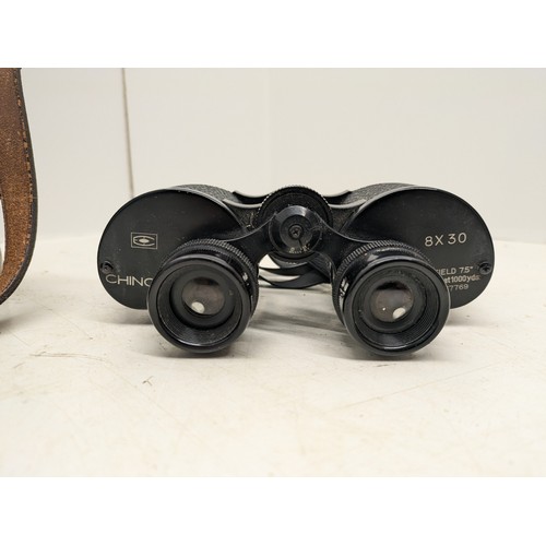 447 - A Pair Of Chinon 8X30 Field Binoculars In Case