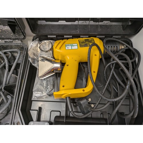 360 - A Dewalt Dw340 Heat Gun In Case And A Dewalt Dw411 Palm Sander In Case