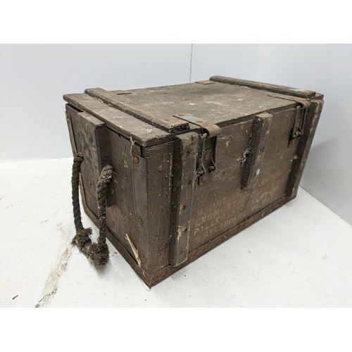 466 - A Vintage Wooden Ammo Crate