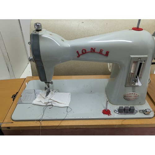 251 - Jones Model Cbd Sewing Machine With Pedal In Case