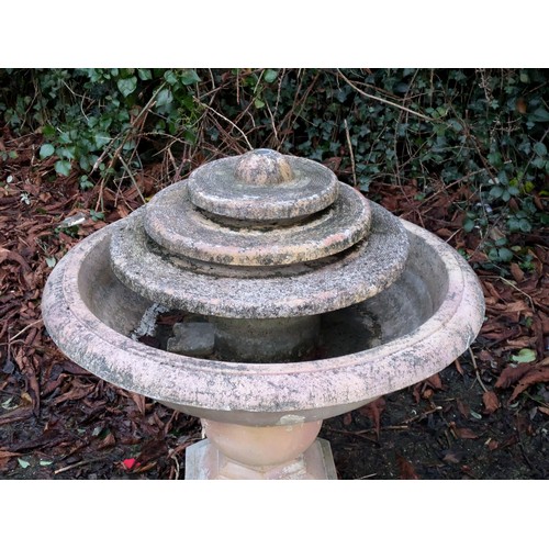 36 - A Large Concrete 3 Tier Water Fountain Feature