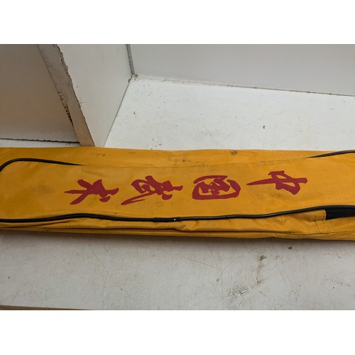 189 - An Oriental Display Sword With Wood Sheath In Carry Case