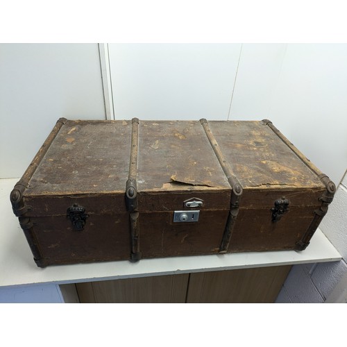 122 - A Vintage Wooden Military Trunk