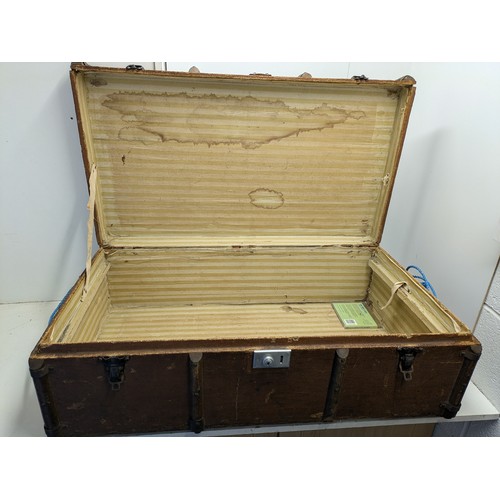 122 - A Vintage Wooden Military Trunk