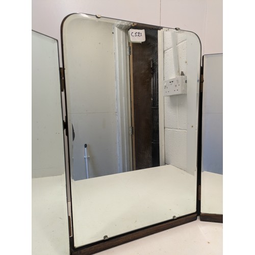 118 - A Vintage 3 Piece Fold Out Mirror