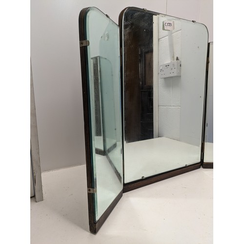 118 - A Vintage 3 Piece Fold Out Mirror