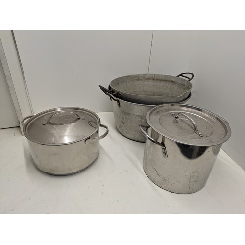 508 - A Selection Of Steel And Aluminium Cooking Pots