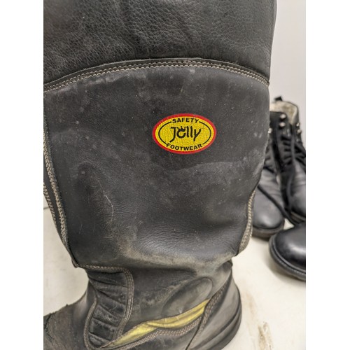 457 - Job Lot 5X Pairs Safety Boots & Shoes Including Pair Of Jolly Firefighter Boots Size 12