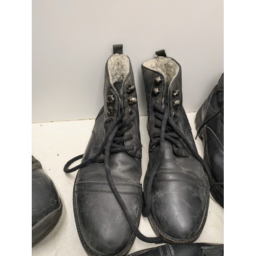 457 - Job Lot 5X Pairs Safety Boots & Shoes Including Pair Of Jolly Firefighter Boots Size 12