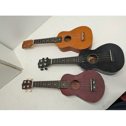 551 - A Selection Of 3 Ukuleles