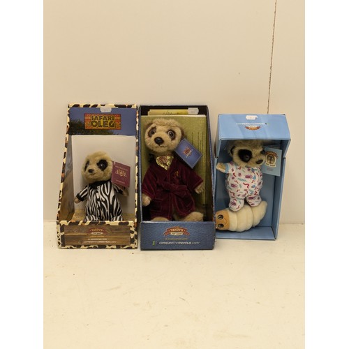 477 - A Selection Of 3 Comparethemarket Meerkat Figures With Certificates