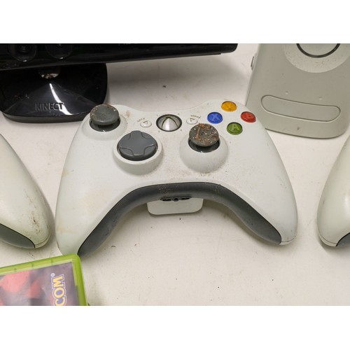 272 - An Original Xbox 360 Console With Controller, Cables And Games