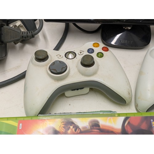 272 - An Original Xbox 360 Console With Controller, Cables And Games