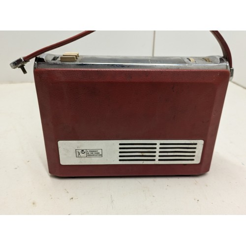 219 - A Vintage Bush Tr130 Portable Radio In Red