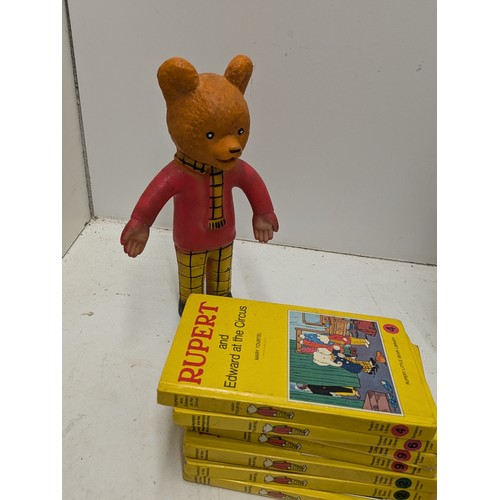 438 - A Selection Of Vintage Rupert Bear Books And A Rupert Bear Toy