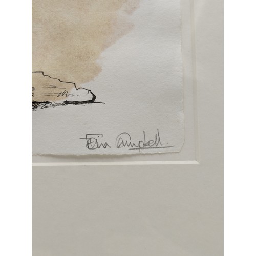 580 - Fiona Campbell MFA MRSS - Bulbous Ant Hills Pen And Ink On Hand Made Paper