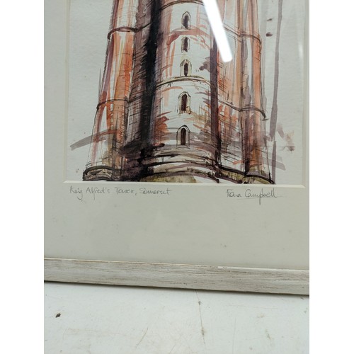 582 - Fiona Campbell MFA MRSS - King Alfred's Tower Pen And Wash