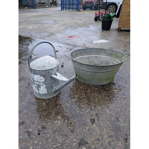 40 - A Galvanized Bucket And Watering Can