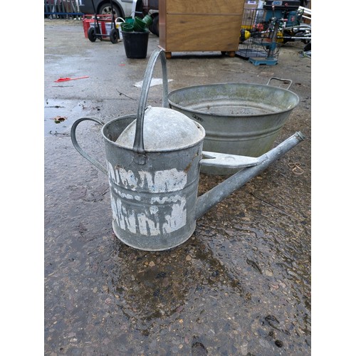 40 - A Galvanized Bucket And Watering Can