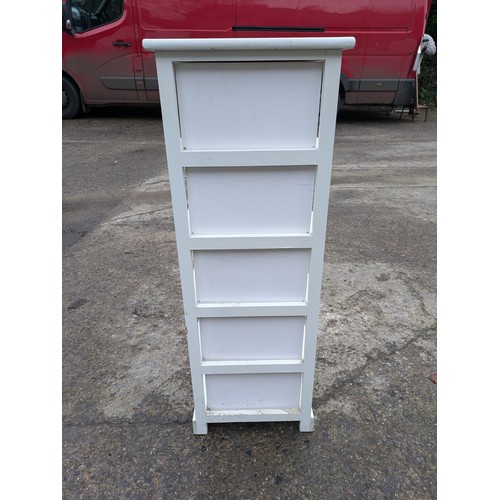 110 - A 5 Drawer White Shelving Unit