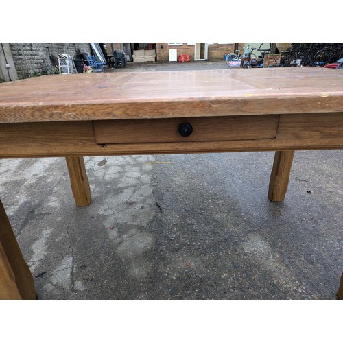 109 - A Pine Dining Table With Drawer