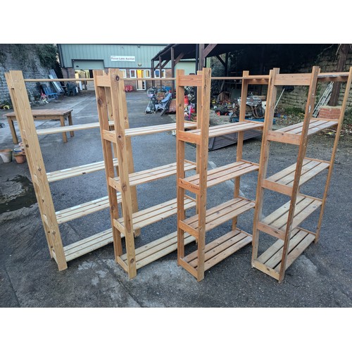 601 - A set of 4 pine shelving units