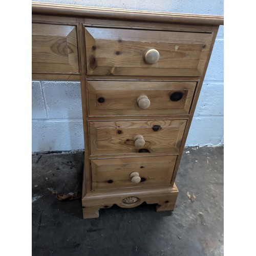 93 - A pine 5 drawer desk