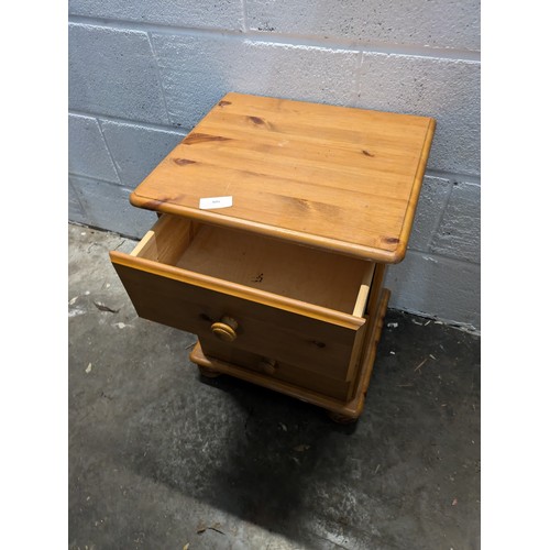 108 - A Pine 3 Drawer Bedside Table