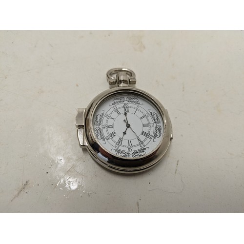 448 - A Selection of 4 Modern Silver coloured Pocket Watches