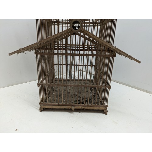 433 - An oriental style Wood Bird Cage